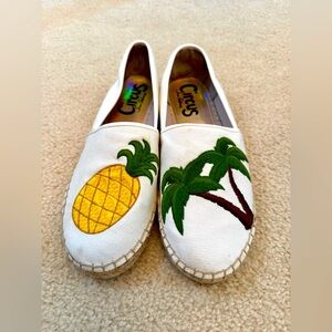 Circus By Sam Edelman Tropical Pineapple Palm Tree Slip On Canvas Sneakers Sz 9